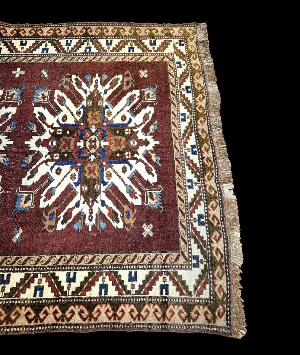 Antique Chelaberd Carpet, 148 X 215 Cm, Caucasus, Hand-knotted In Wool On Wool, Karabagh Circa 1900-photo-4