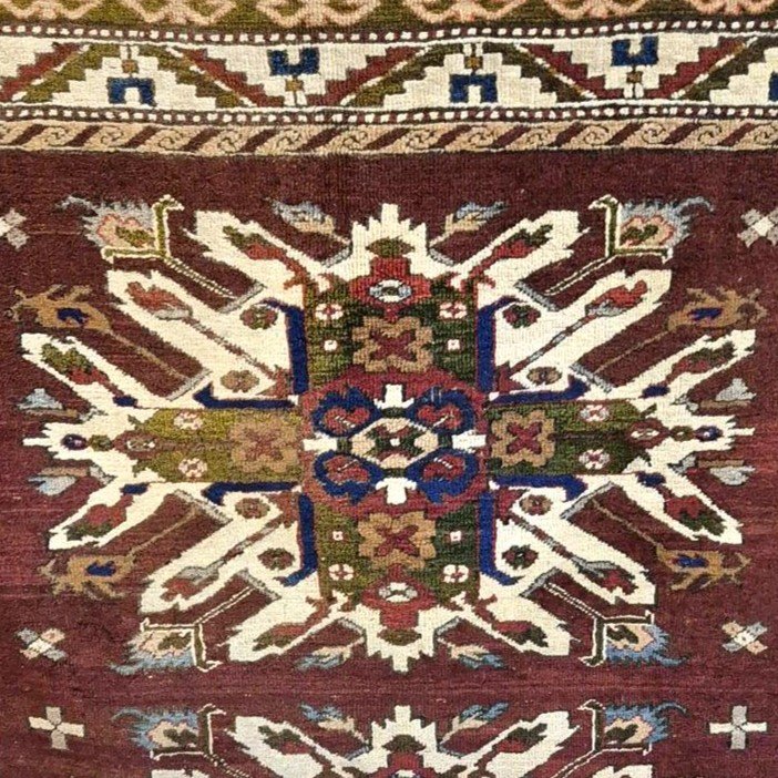 Antique Chelaberd Carpet, 148 X 215 Cm, Caucasus, Hand-knotted In Wool On Wool, Karabagh Circa 1900-photo-2