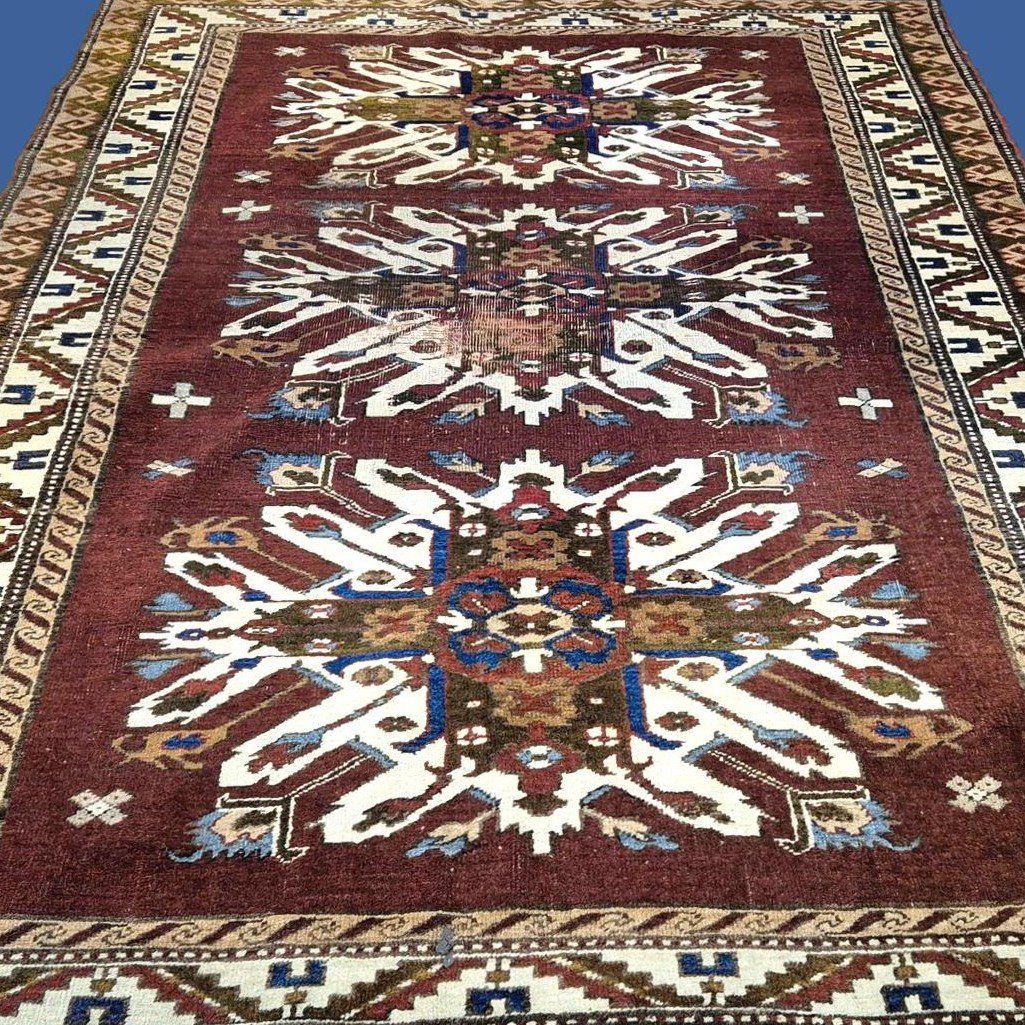 Antique Chelaberd Carpet, 148 X 215 Cm, Caucasus, Hand-knotted In Wool On Wool, Karabagh Circa 1900-photo-5