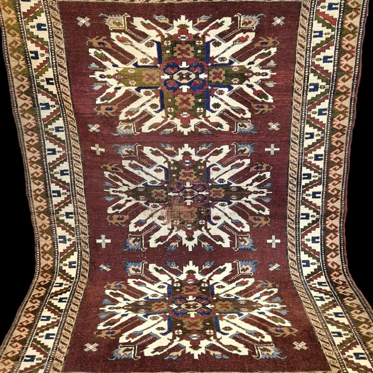 Antique Chelaberd Carpet, 148 X 215 Cm, Caucasus, Hand-knotted In Wool On Wool, Karabagh Circa 1900