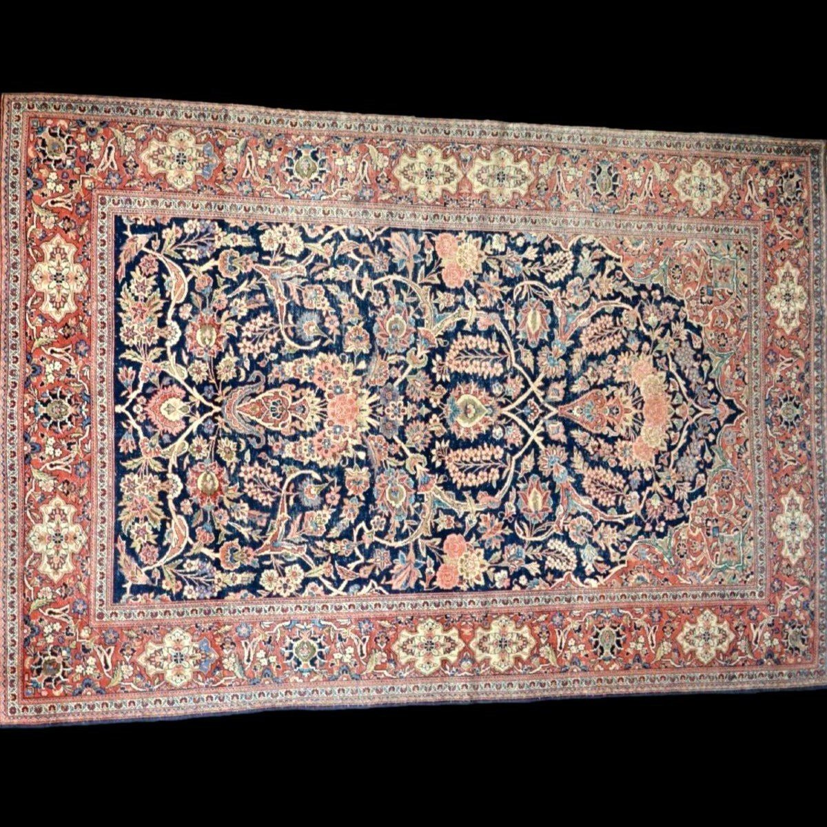 Kashan Carpet, 133 X 204 Cm, Wool & Silk Hand-knotted In Iran, First Part Of The 20th Century-photo-2