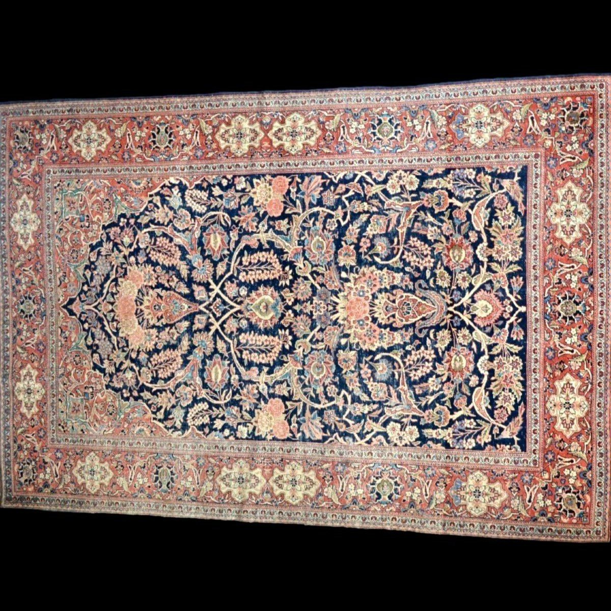 Kashan Carpet, 133 X 204 Cm, Wool & Silk Hand-knotted In Iran, First Part Of The 20th Century-photo-3