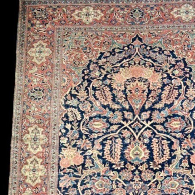 Kashan Carpet, 133 X 204 Cm, Wool & Silk Hand-knotted In Iran, First Part Of The 20th Century-photo-4