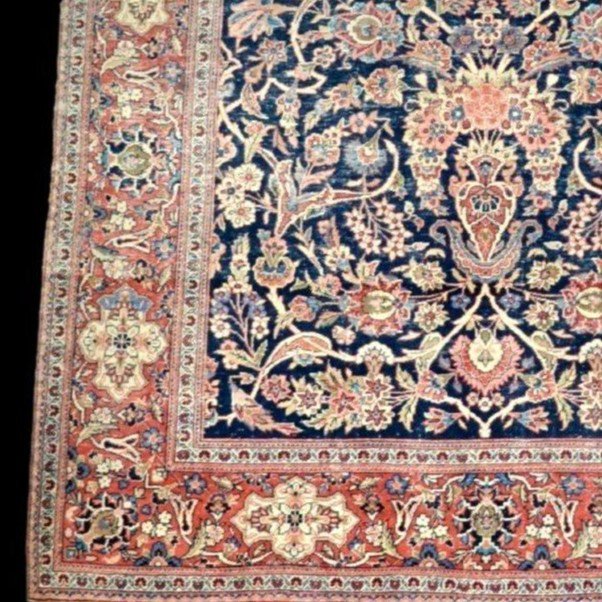 Kashan Carpet, 133 X 204 Cm, Wool & Silk Hand-knotted In Iran, First Part Of The 20th Century-photo-3