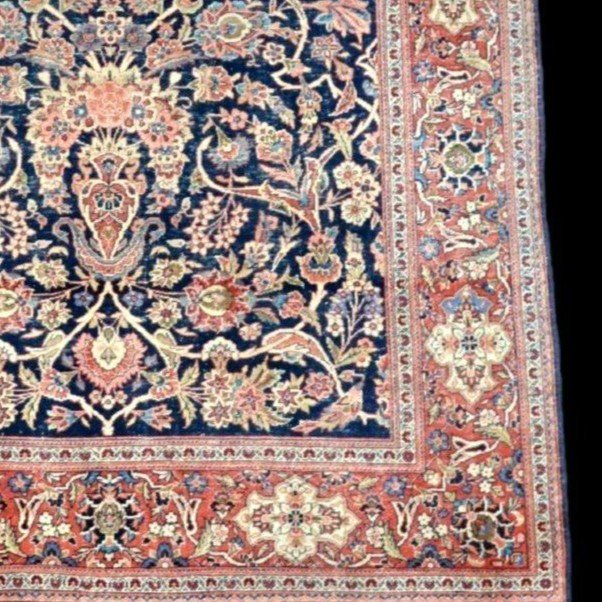 Kashan Carpet, 133 X 204 Cm, Wool & Silk Hand-knotted In Iran, First Part Of The 20th Century-photo-4