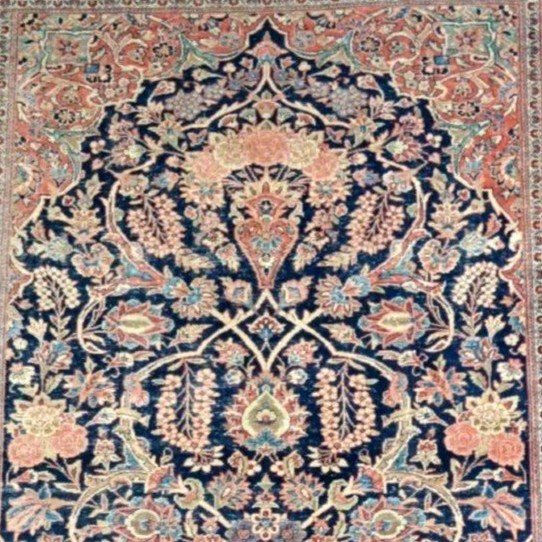 Kashan Carpet, 133 X 204 Cm, Wool & Silk Hand-knotted In Iran, First Part Of The 20th Century-photo-5