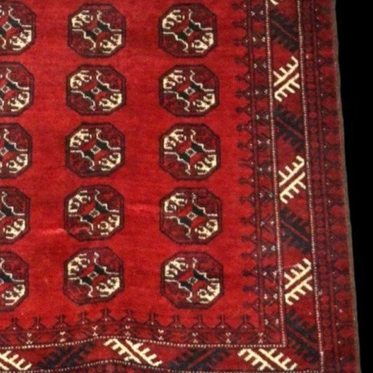 Tapis Afghan, 111 x 156 cm, milieu XXème, laine sur laine nouée main, Afghanistan , Bel état-photo-3