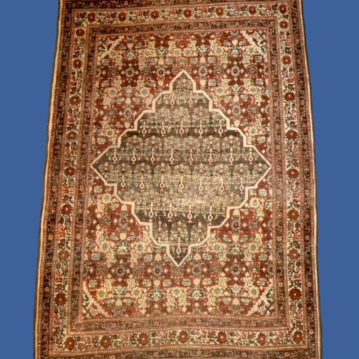 Antique Tabriz Rug Hadji Jalili, 122 X 182 Cm, Hand-knotted Wool & Silk, Iran, Persia, Kadjar-photo-2