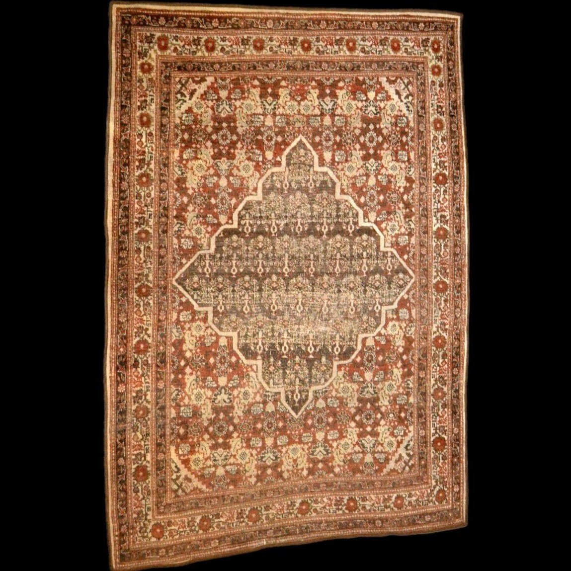 Antique Tabriz Rug Hadji Jalili, 122 X 182 Cm, Hand-knotted Wool & Silk, Iran, Persia, Kadjar-photo-4