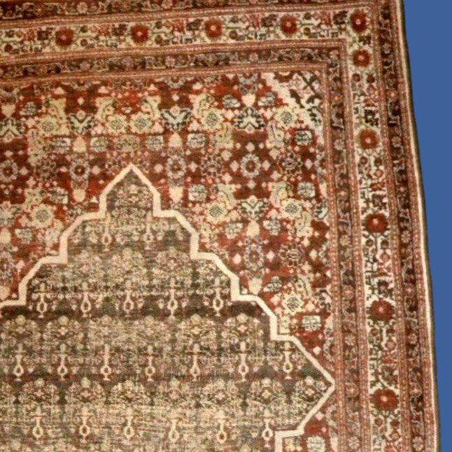 Antique Tabriz Rug Hadji Jalili, 122 X 182 Cm, Hand-knotted Wool & Silk, Iran, Persia, Kadjar-photo-3