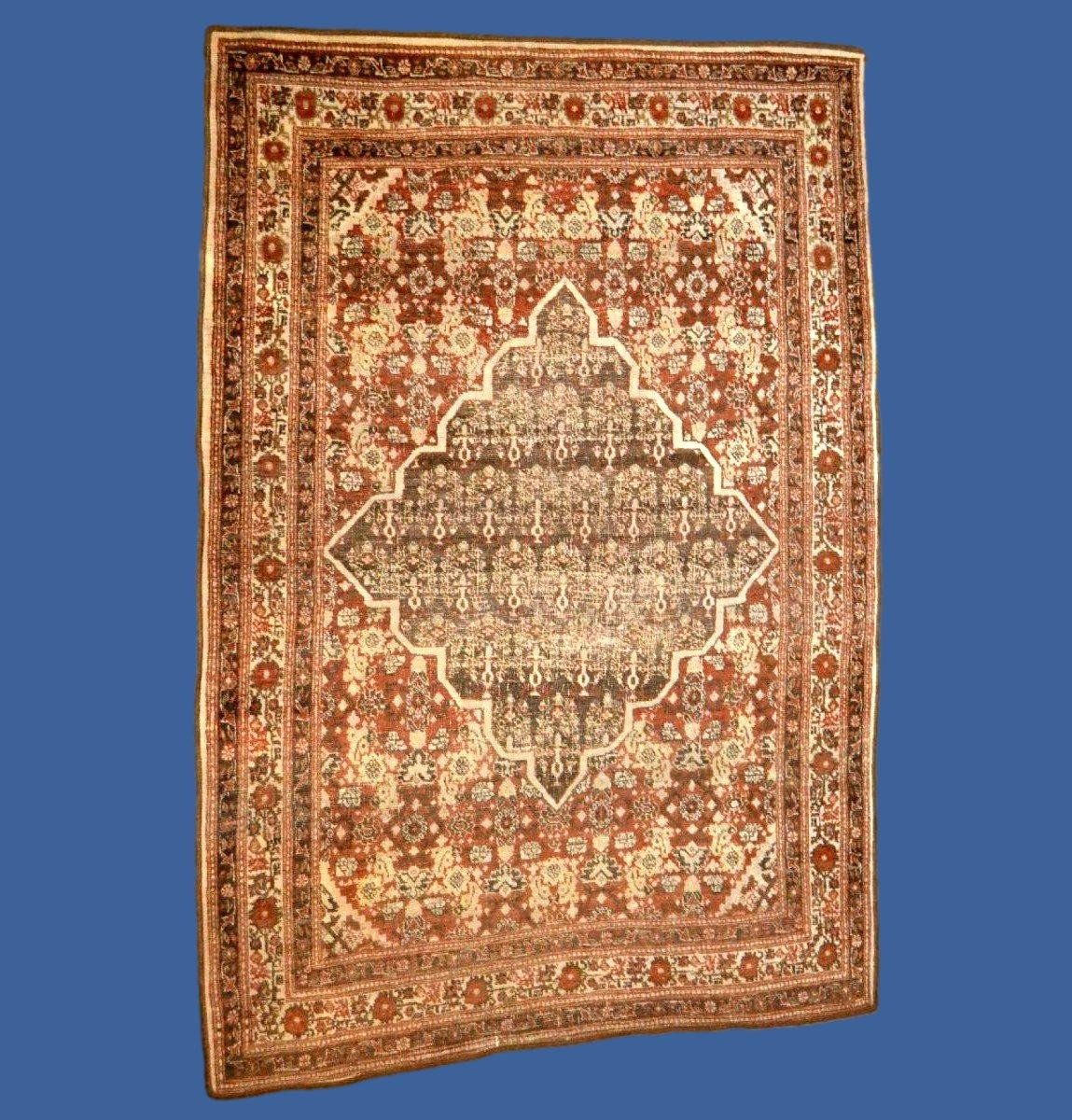 Antique Tabriz Rug Hadji Jalili, 122 X 182 Cm, Hand-knotted Wool & Silk, Iran, Persia, Kadjar-photo-8