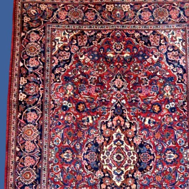 Tapis Kashan, 134 x 213 cm, laine kork nouée main en Iran vers 1970-1980, en parfait état-photo-4