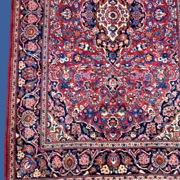 Tapis Kashan, 134 x 213 cm, laine kork nouée main en Iran vers 1970-1980, en parfait état-photo-3