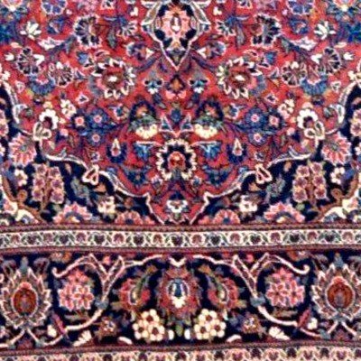 Tapis Kashan, 134 x 213 cm, laine kork nouée main en Iran vers 1970-1980, en parfait état-photo-5