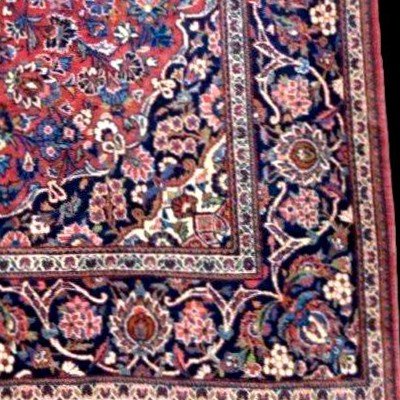 Tapis Kashan, 134 x 213 cm, laine kork nouée main en Iran vers 1970-1980, en parfait état-photo-6