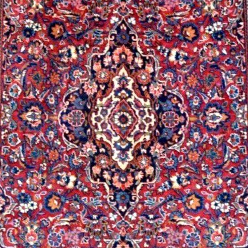 Tapis Kashan, 134 x 213 cm, laine kork nouée main en Iran vers 1970-1980, en parfait état