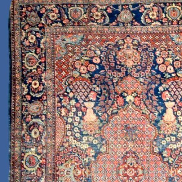 Tapis Kashan floral ancien, 128 x 200 cm, laine nouée main en Iran, Perse, fin XIXéme, début XX-photo-4