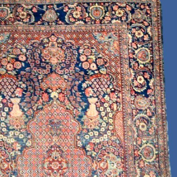 Tapis Kashan floral ancien, 128 x 200 cm, laine nouée main en Iran, Perse, fin XIXéme, début XX-photo-1