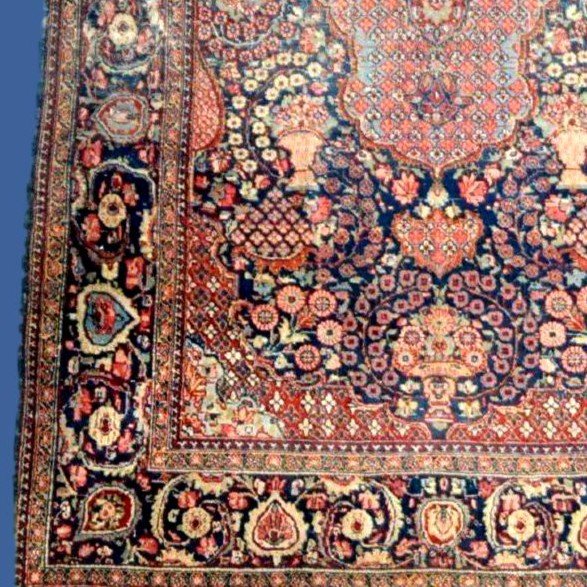 Tapis Kashan floral ancien, 128 x 200 cm, laine nouée main en Iran, Perse, fin XIXéme, début XX-photo-3