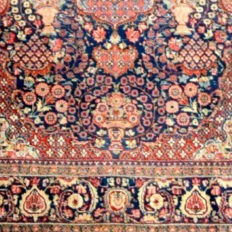 Tapis Kashan floral ancien, 128 x 200 cm, laine nouée main en Iran, Perse, fin XIXéme, début XX-photo-5