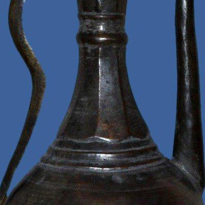 Ottoman Ewer In Tinned Brass, Ht 51 Cm, 19th Century Ottoman Art, In Very Good Condition -photo-3