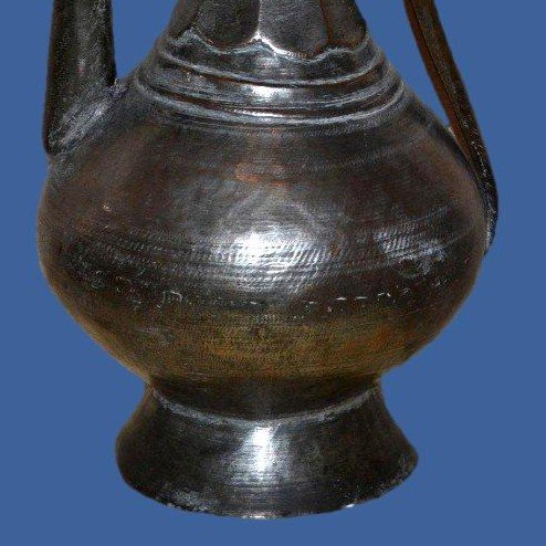 Ottoman Ewer In Tinned Brass, Ht 51 Cm, 19th Century Ottoman Art, In Very Good Condition -photo-5