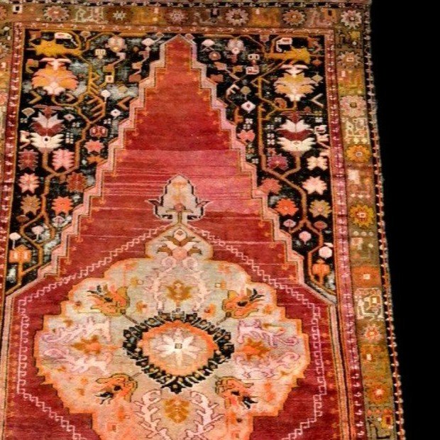 Tapis Dazkiri ancien, 130 x 250 cm, laine sur laine nouées main sous l'Empire Ottoman, XIXème-photo-3