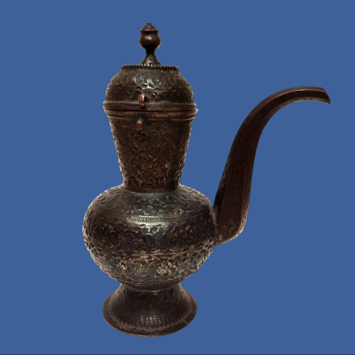 Ewer, Central Asia, Bukhara Region, Heavily Decorated Object, Engravings On Tinned Bronze-photo-3