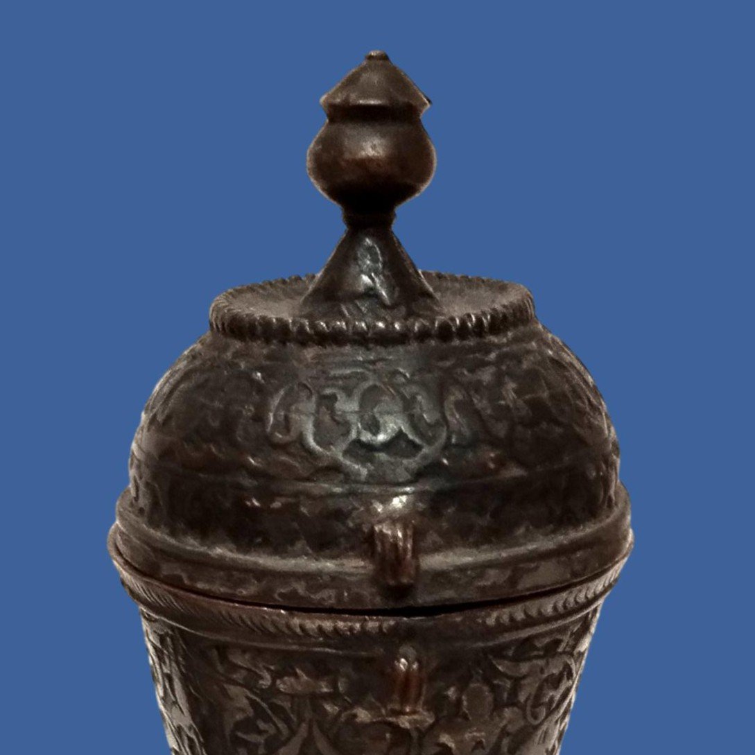 Ewer, Central Asia, Bukhara Region, Heavily Decorated Object, Engravings On Tinned Bronze-photo-4