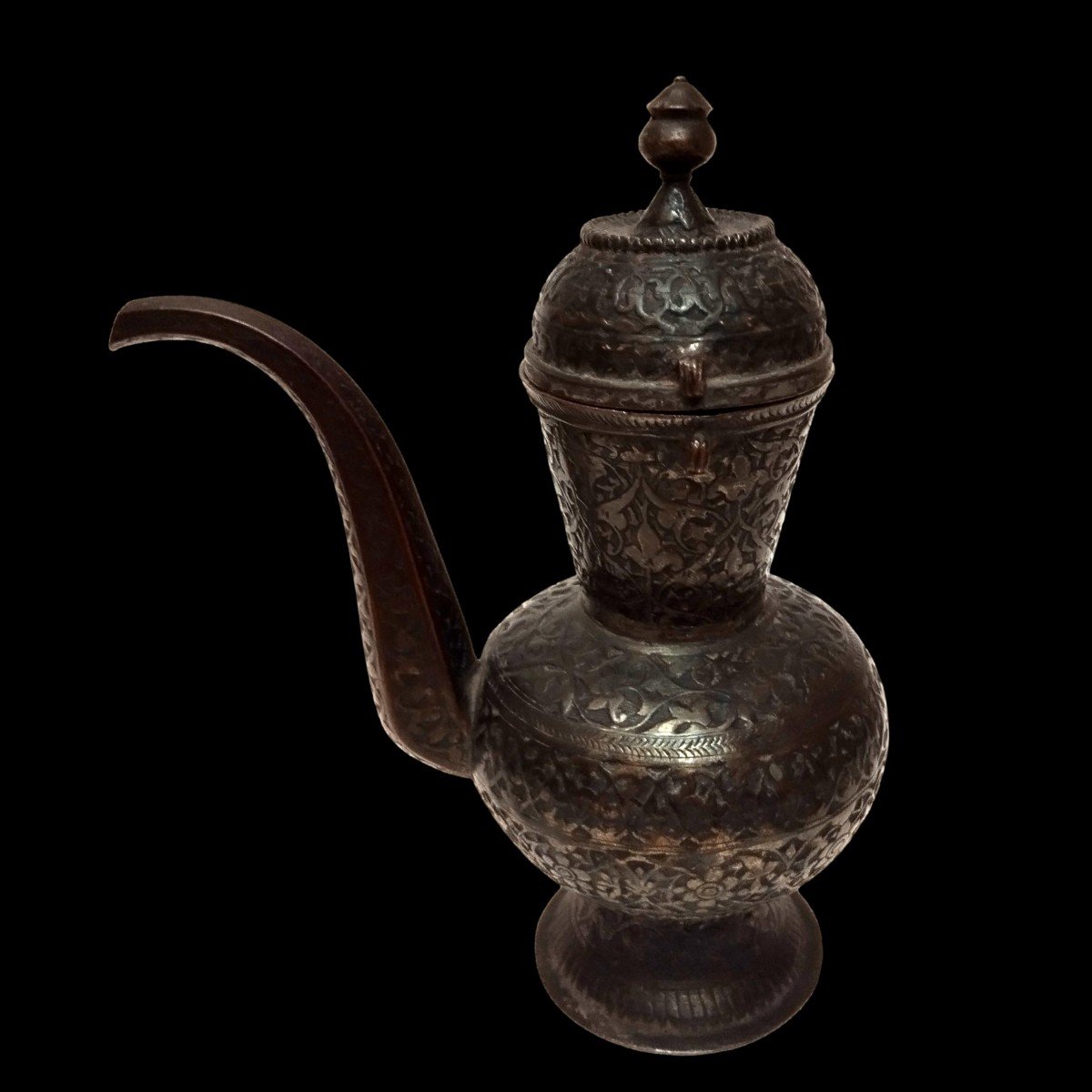 Ewer, Central Asia, Bukhara Region, Heavily Decorated Object, Engravings On Tinned Bronze-photo-7