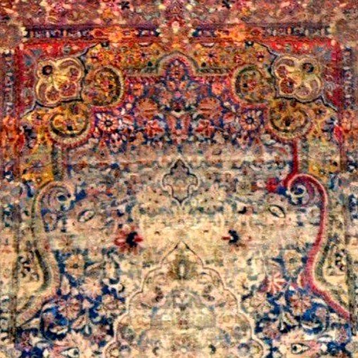 Tapis Kashan ancien, soie/soie, 126 x 208 cm, noué main, Iran, Perse, dynastie Kadjar XIXème-photo-4