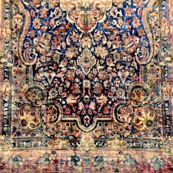 Antique Kashan Carpet, Silk/silk, 126 X 208 Cm, Hand-knotted, Iran, Persia, Kadjar Dynasty 19th Century-photo-5