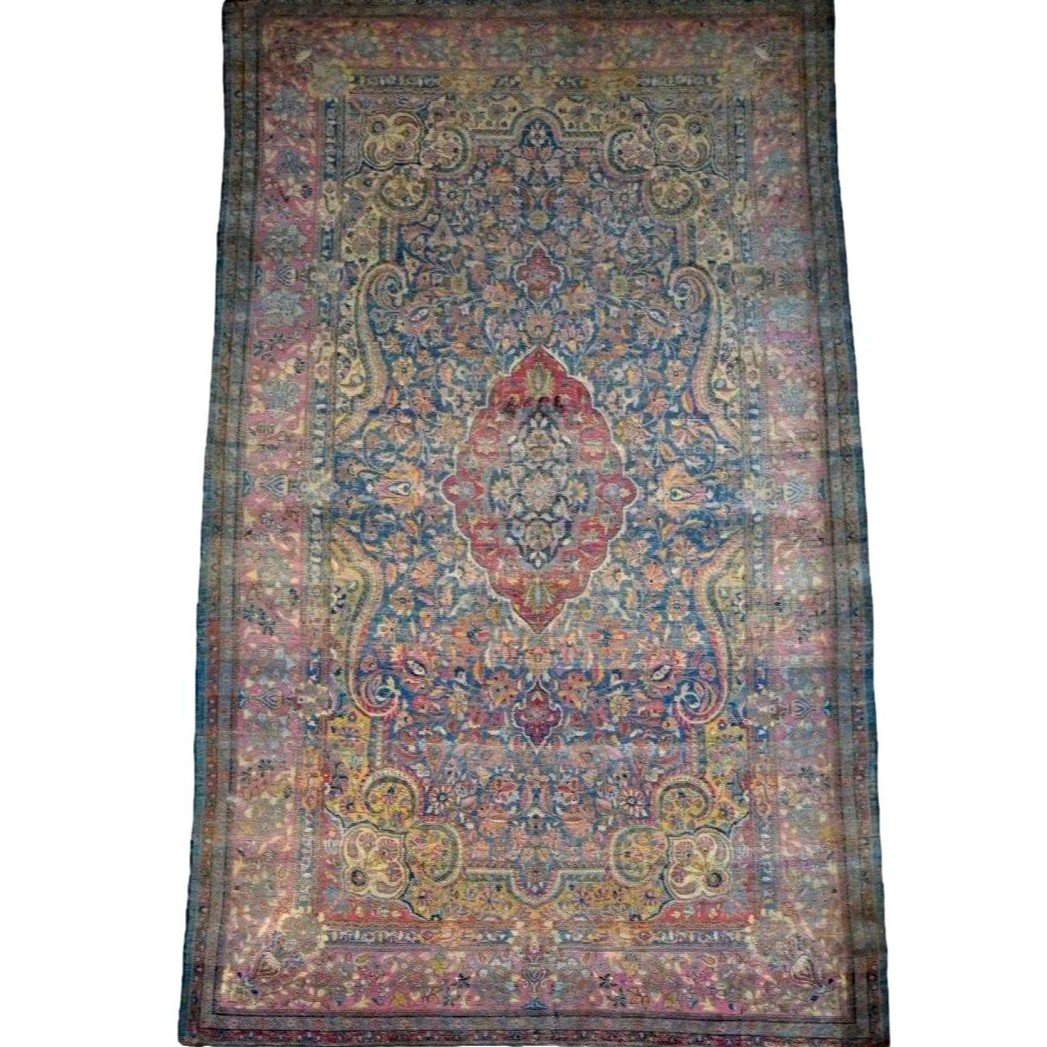 Tapis Kashan ancien, soie/soie, 126 x 208 cm, noué main, Iran, Perse, dynastie Kadjar XIXème-photo-8