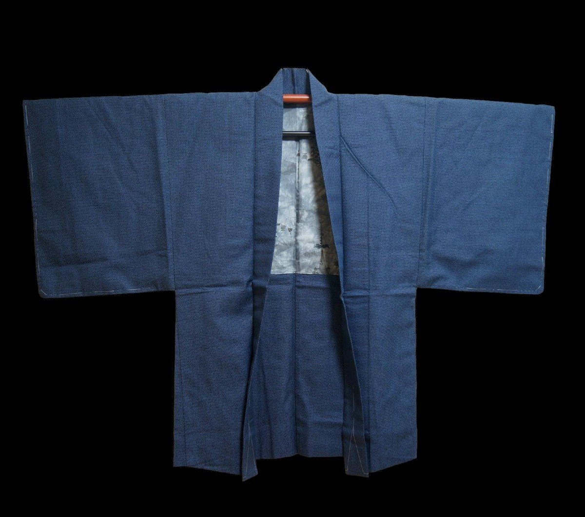 Kimono And Its Traditional Haori, Tsumugi In Silk On Silk, Japan Circa 1980, Never Used-photo-2