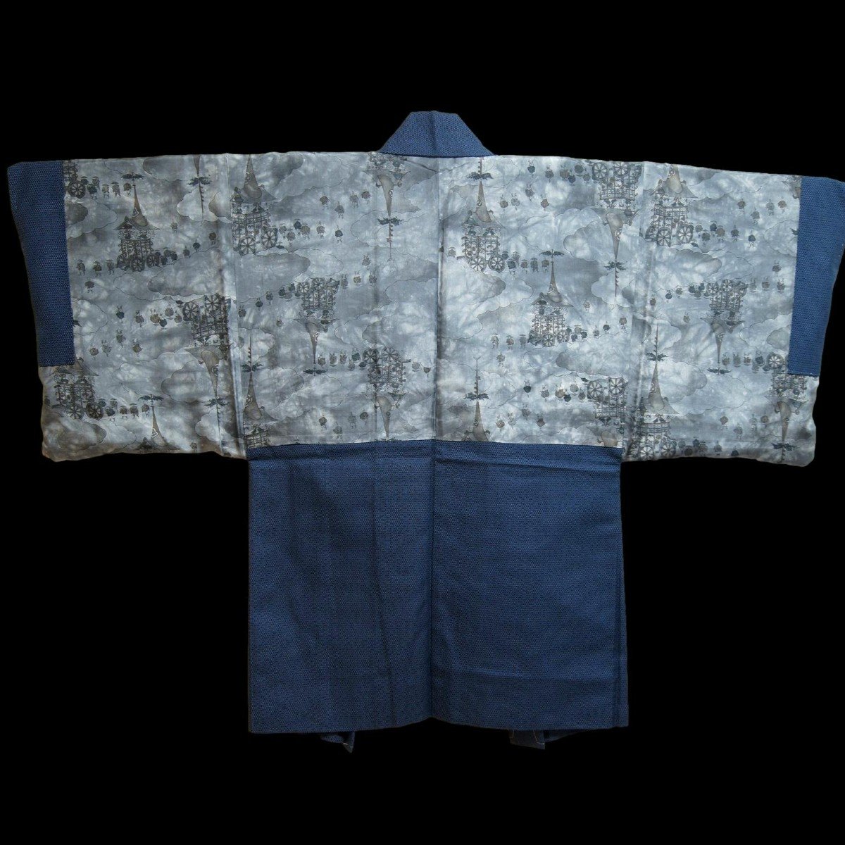 Kimono And Its Traditional Haori, Tsumugi In Silk On Silk, Japan Circa 1980, Never Used-photo-3