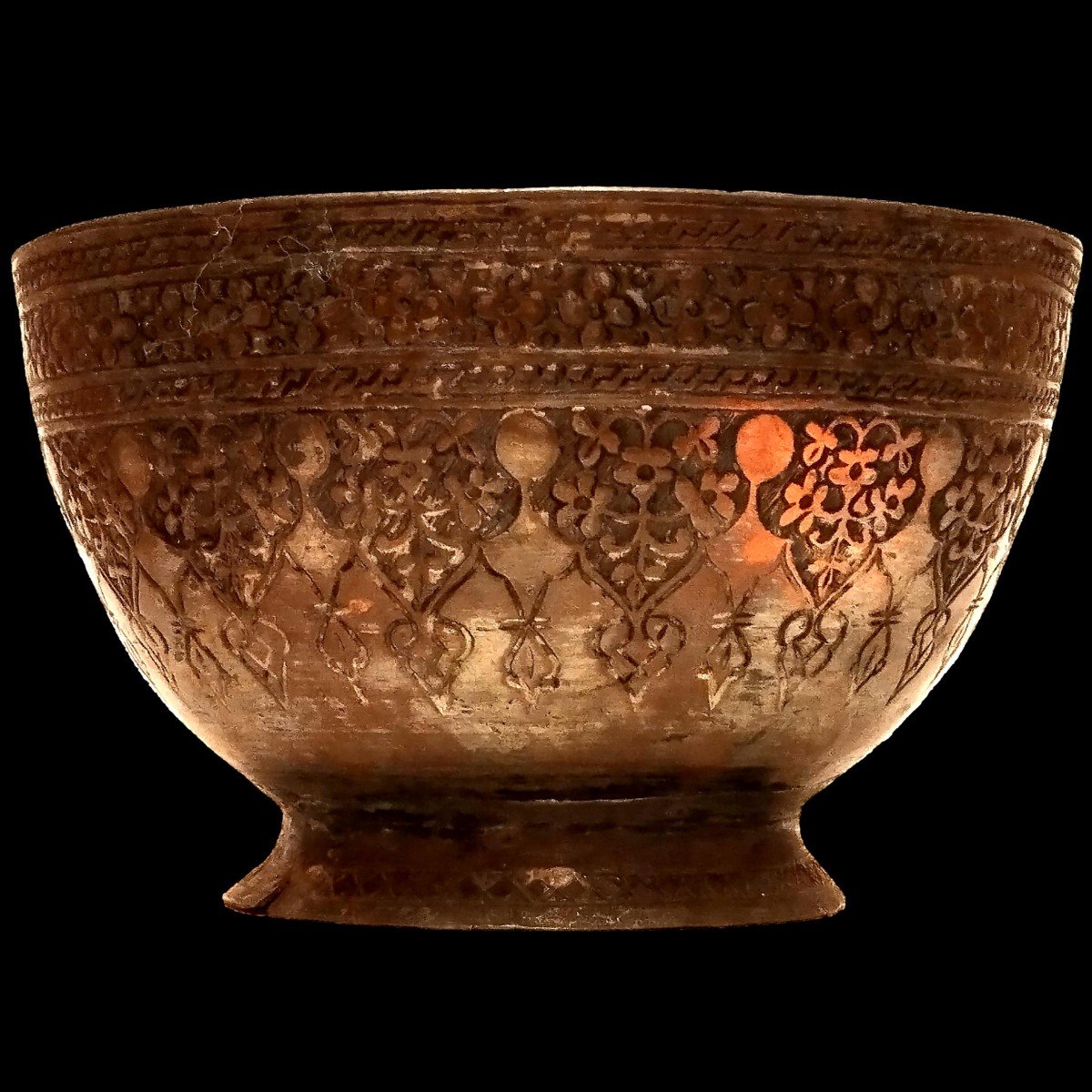 Islamic Basin, Tâs, Bowl, Tinned Copper, Trees Of Life, Afghanistan, Second Part Of The 19th Century-photo-2