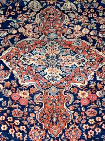 Pair Of Antique Sarouk Rugs, 135 X 197 Cm, Hand-knotted Kork Wool In Iran Circa 1900 - 1920-photo-1