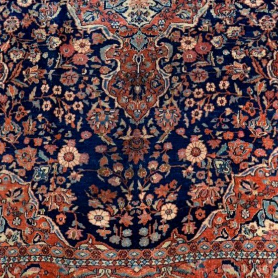 Pair Of Antique Sarouk Rugs, 135 X 197 Cm, Hand-knotted Kork Wool In Iran Circa 1900 - 1920-photo-6