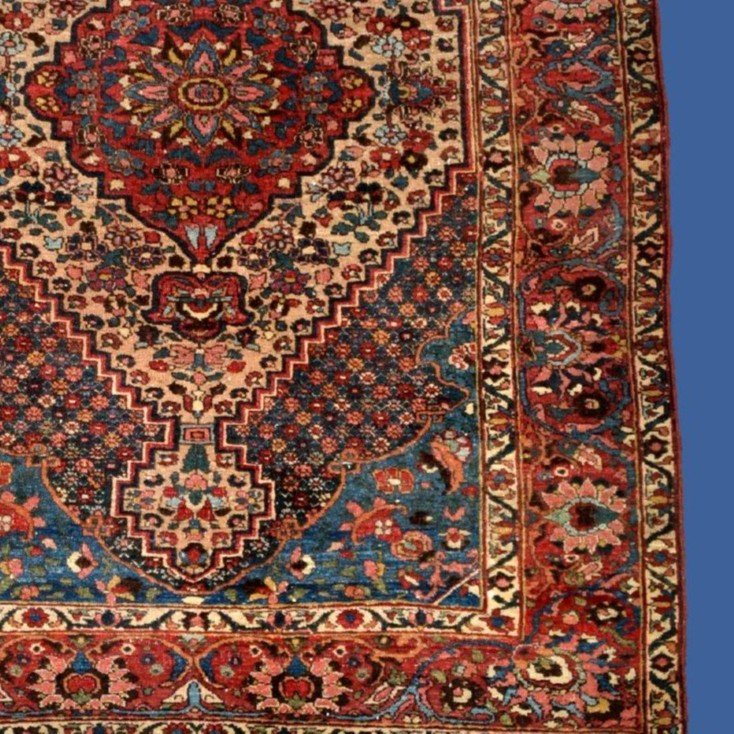 Antique Bakhtiar Carpet, 137 Cm X 203 Cm, Hand-knotted Wool In Persia, Iran, Late 19th Century-photo-4