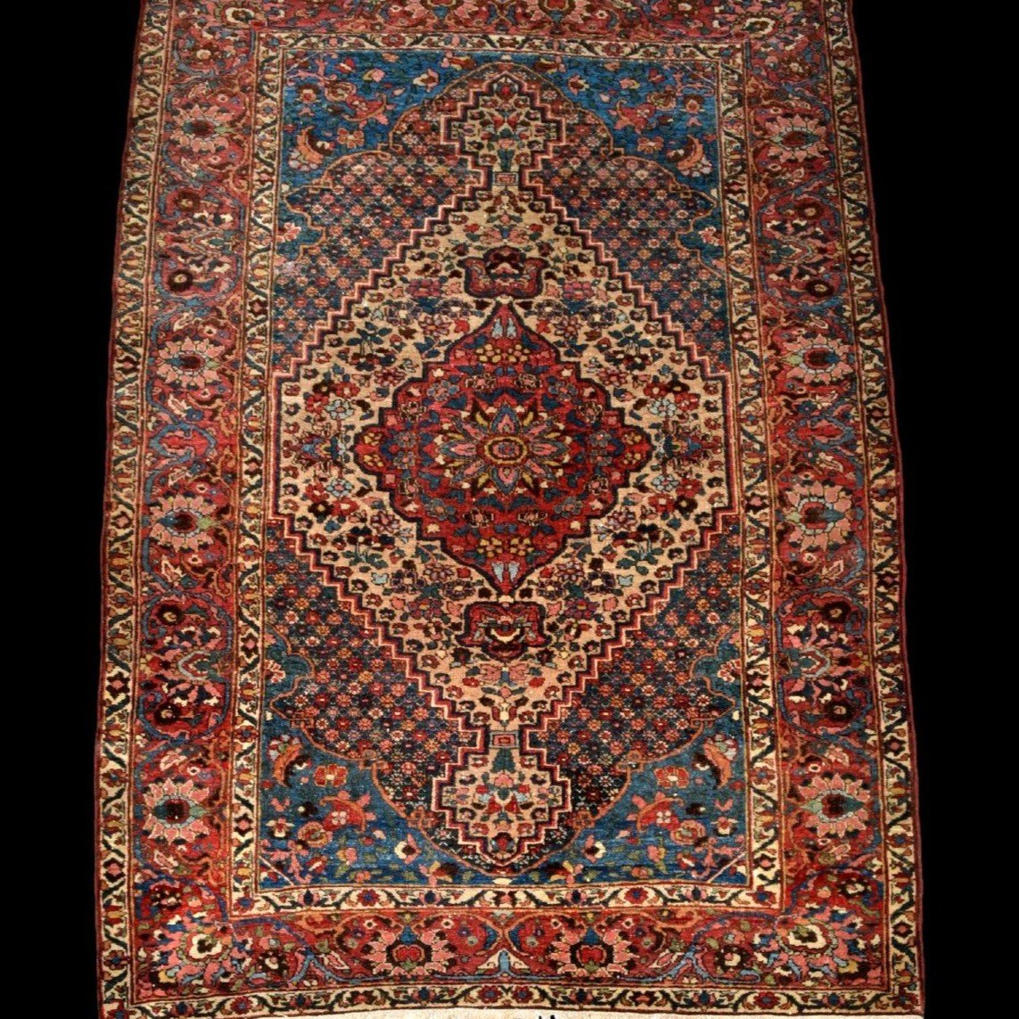 Antique Bakhtiar Carpet, 137 Cm X 203 Cm, Hand-knotted Wool In Persia, Iran, Late 19th Century-photo-6