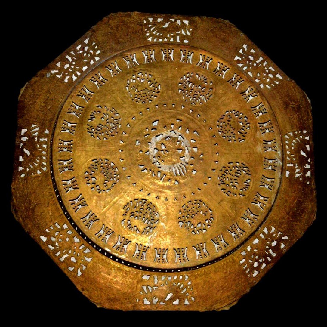 China Tray, Luck & Good Fortune, Chiseled And Cut Brass, Width 82 Cm, 19th Century-photo-4