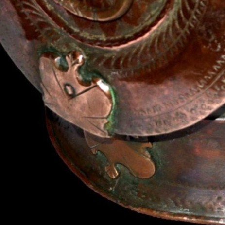 Chapati Box, Bread, In Red Copper, India, Rajasthan Region, Early 20th Century-photo-4