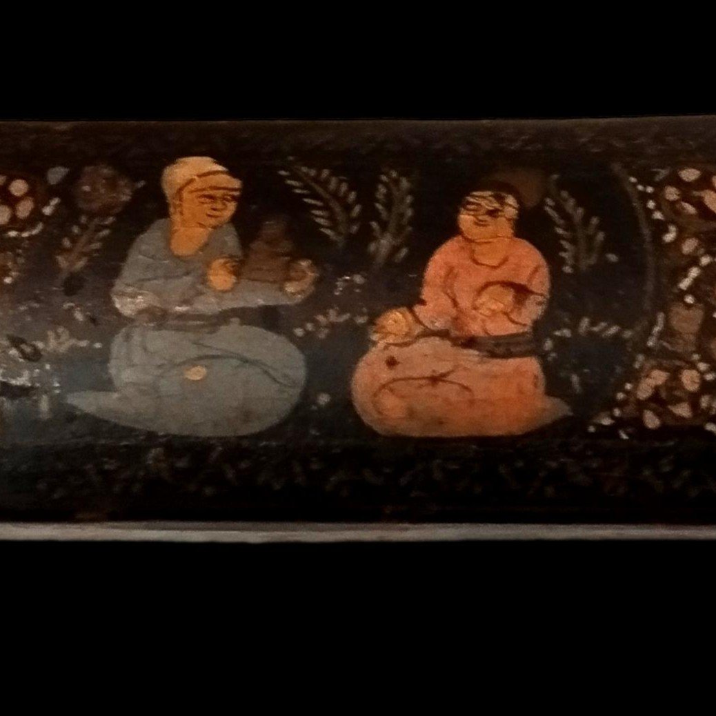 Kadjar Pencil Case, Hand-painted Papier-mâché, Iran, 19th Century