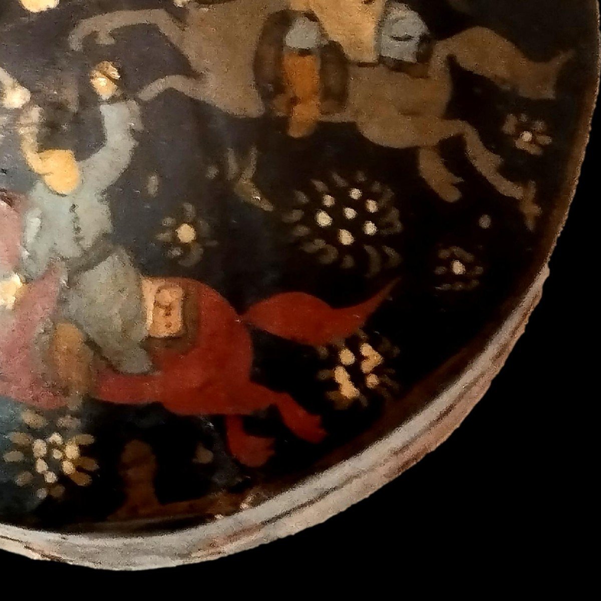 Kadjar Box In Hand-painted Papier-mâché With Polo Players, Iran, 19th Century-photo-2