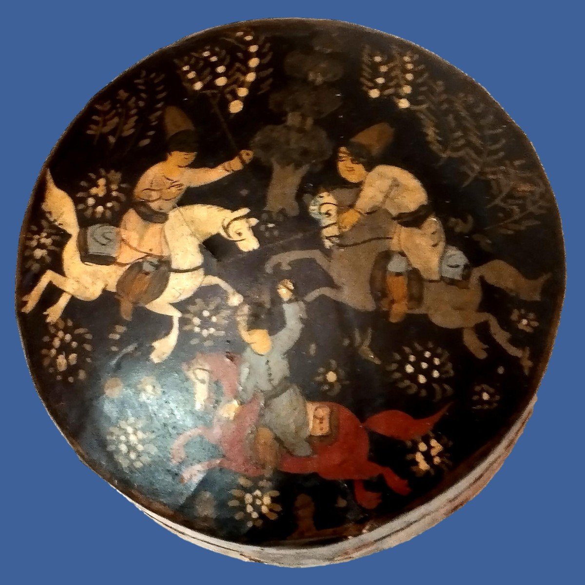 Kadjar Box In Hand-painted Papier-mâché With Polo Players, Iran, 19th Century-photo-6