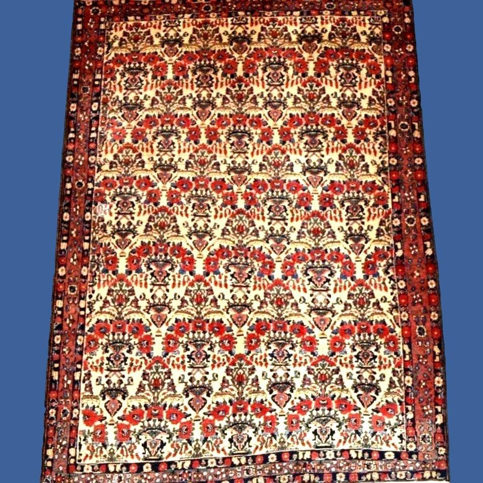 Tapis Abadeh , 162 x 220 cm, laine nouée main en Iran dans la première partie du XXème siècle-photo-8