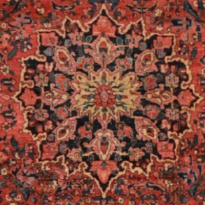 Antique Mechkabad Carpet, 140 X 219 Cm, Finely Hand-knotted Wool, Iran 19th Century, Kadjar Dynasty