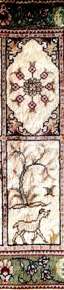 Tapis Kayseri, soie sur soie, 31 x 47 cm, noué main en Turquie vers 1980-photo-7