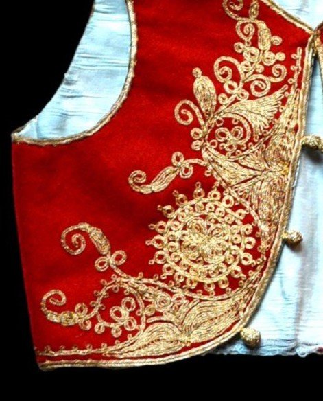 Children's Ceremonial Jacket & Skullcap, Velvet Embroidered With Gold Thread, Silk, Ottoman Empire 19th Century-photo-3