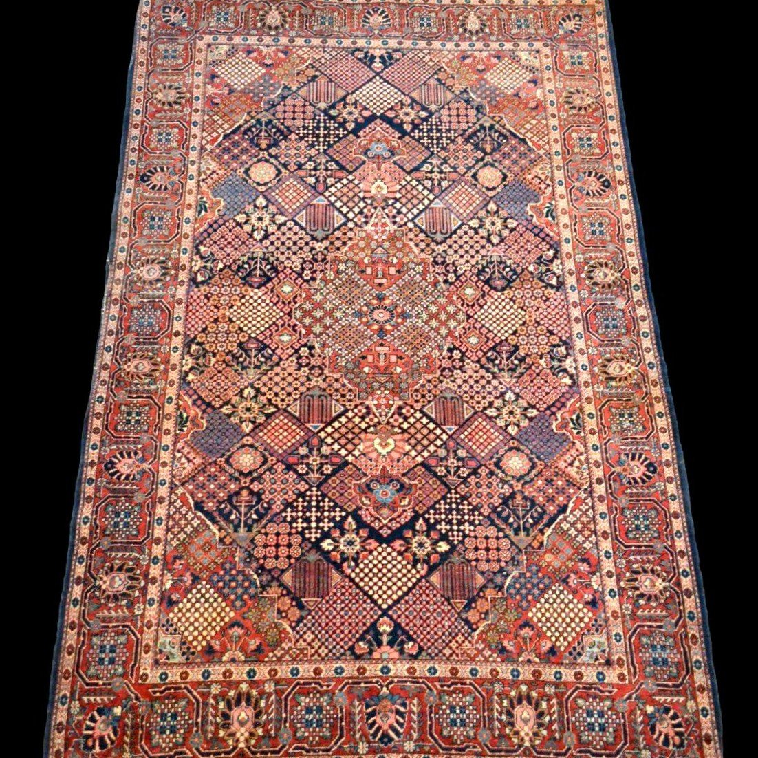 Tapis Samam ancien, 132 x 198 cm, laine nouée main en Iran vers 1920 - 1930, tapis méconnu-photo-2